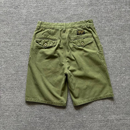 American retro herringbone pattern cargo shorts for men with large pockets, loose straight leg pants, summer casual