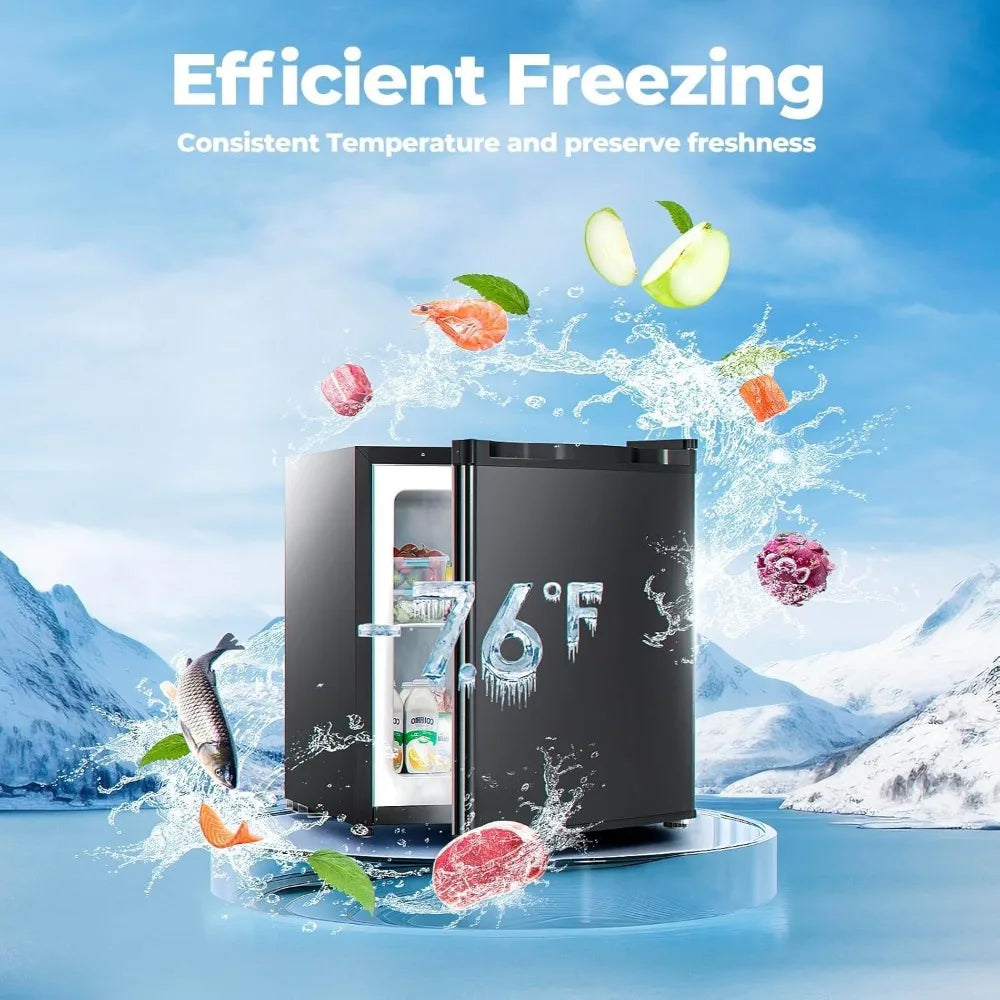 1.1 Cu.ft Mini Upright Freezer, 7-Level Thermostat, Removable Shelves, Reversible Door for Home/Dorm/Apartment