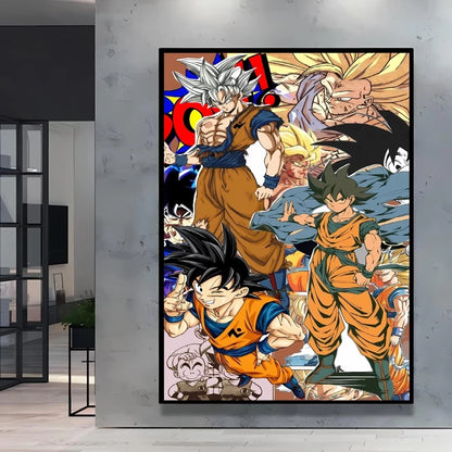 Canvas Posters Dragon Ball Goku Picture Children Gifts Home Decoration Waterproof Comics Pictures High Quality Wall Art Classic