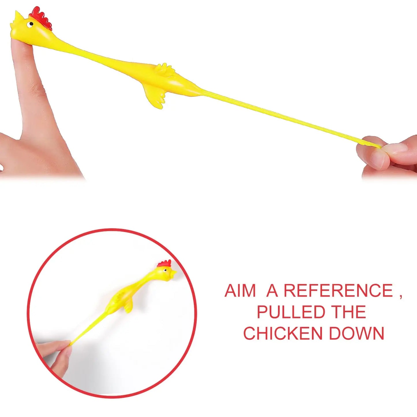 5-100pcs Slingshot Chicken Flinger Party Favors Mini Flying Rubber Chickens Bulk for Christmas Stocking Stuffers Prizes
