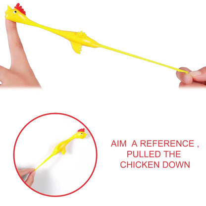 5-100pcs Slingshot Chicken Flinger Party Favors Mini Flying Rubber Chickens Bulk for Christmas Stocking Stuffers Prizes