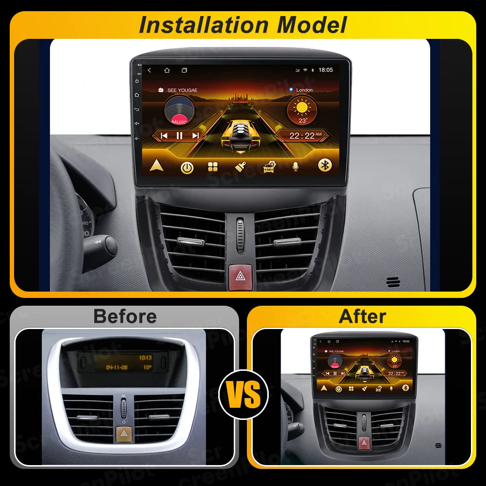 Android 15 For Peugeot 207 207CC 2006 - 2015 Car Radio Multimedia Video Player Stereo Head Unit 2 din Wireless Android Auto Wifi
