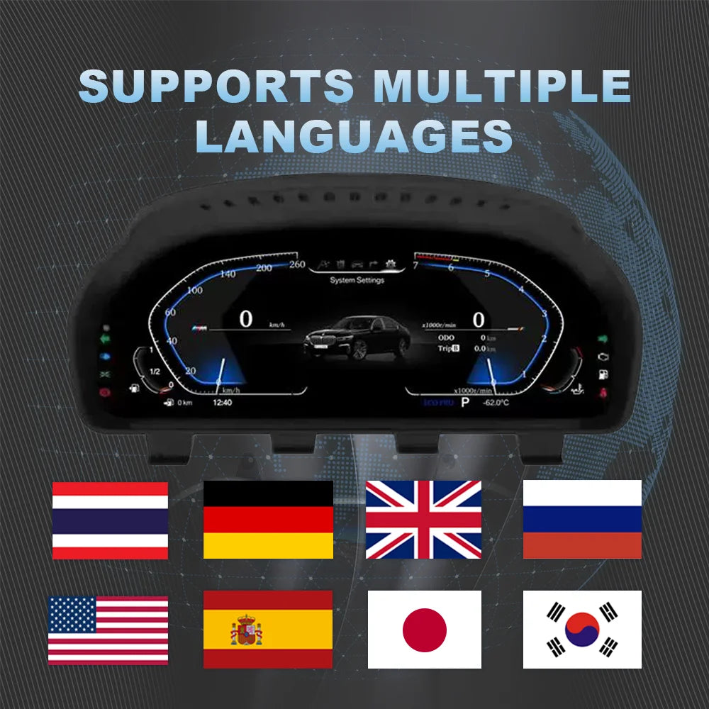 LCD Dashboard for BMW E90 E70 E71 E60 E81 E87 F10 F20 F30 F32 F06 E84 F48 E83 F25 F26 F15 Speedometer Digital Display Cluster