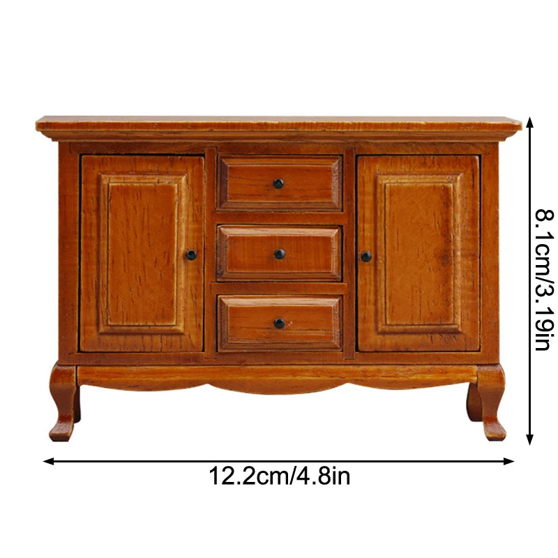 1Pc 1:12 Dollhouse Simulation Wooden Cabinet Display Cupboard Model Dollhouse Miniature Bookcase Furniture Decor Dolls House Toy