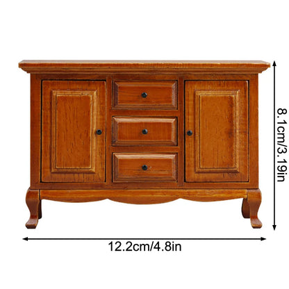 1Pc 1:12 Dollhouse Simulation Wooden Cabinet Display Cupboard Model Dollhouse Miniature Bookcase Furniture Decor Dolls House Toy