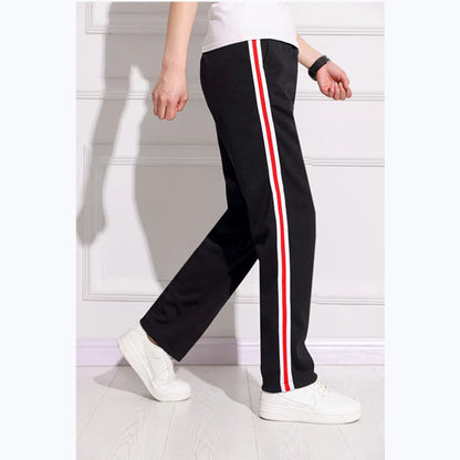 Black Unisex New Track Pants Casual Sweatpants mens Striped Bastic Trousers Straight Pants Joggers Simple Work Pants