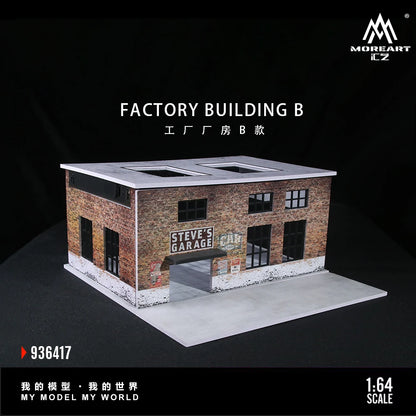 Diorama 1/64 Die-Cast Garage Model LED Lighting Street Parking Lot Scene Model Display City Factory Buildings Model Toy AU