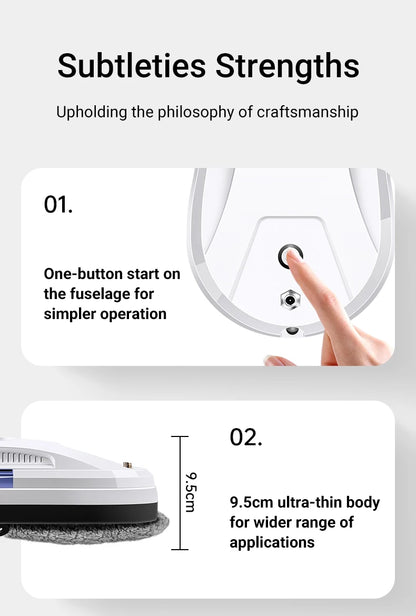 DIVEDEER Intelligent water spray window cleaner with automatic water spray function anti-fall magnetic glass home smart cleaner