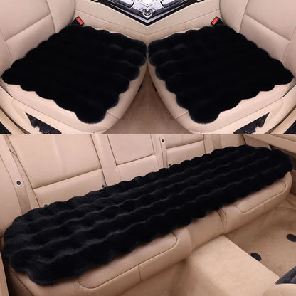 Winter Plush Rabbit Covers Car Seats Cushion Universal Keep Warm Ultra-Soft Auto Chair Protector Pad Car Interior Accessories