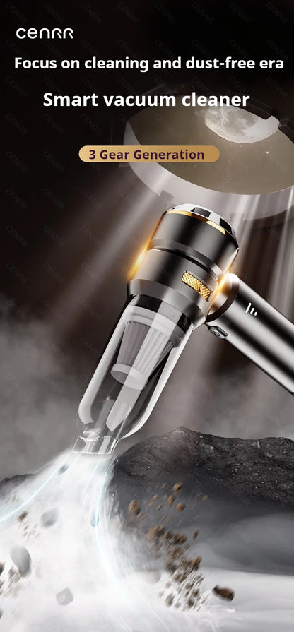 CENRR 998000PA Car Vacuum Cleaner Portable Powerful HandHeld Car Cleaner Dust Display Lamp Strong Suction Air Gun