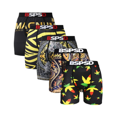 5Pcs Men Underwear Boxers Sexy Printed Man Boxershorts Breathable Man Panties Lingerie Plus Size Men Boxer Briefs Underpants
