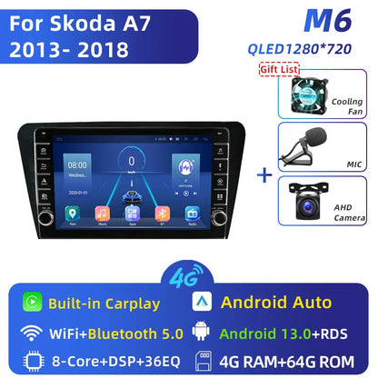 Jundof 2 Din Android 13 Car Radio For Skoda Octavia 3 A7 2013-2018 Multimedia Video Player 4G WiFi Navigation Carplay Head unit