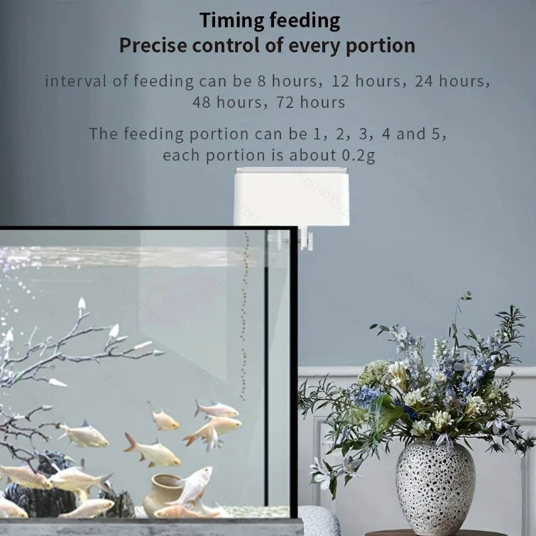 1PC WIFI/Button Version automatic fish feeder, fish tank accessories intelligent turtle feeder for feeding fish (No 5V 1A Plug)