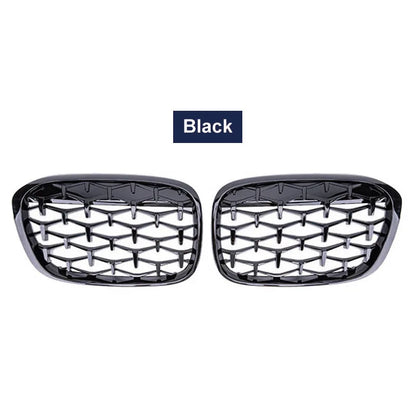 Front Kidney Car Diamond Racing Grilles For BMW X1 F48 F49 2016-2019 Meteor Style Parts AUTO Accessories