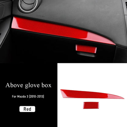 Real Soft Carbon Fiber For Mazda 3 2010 2011 2012 2013 Co-pilot Dashboard Holder Trim Interior Cover Sticker Car Accessories