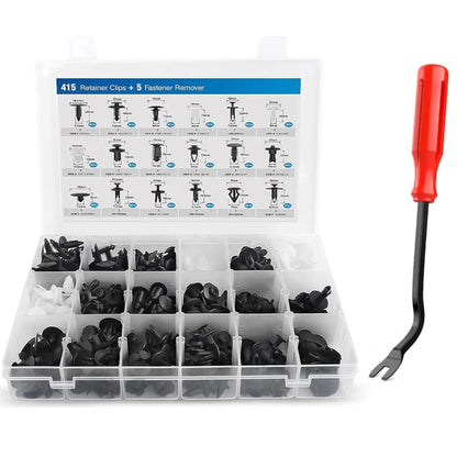 925Car Trim Clips Set with Removal Tools Auto Body Rivets Fasteners Retainer Clips for Bumper Door Fender Car Plastic Rivet Kit