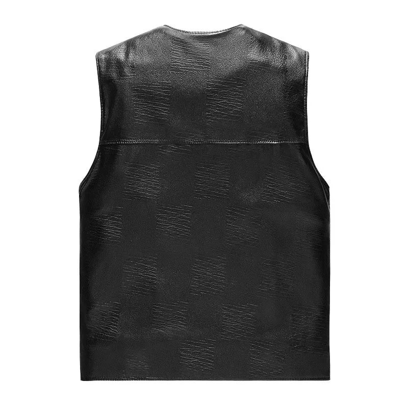 Hot Sale Mens PU Leather Vest Thick Warm Male Overcoat Plus Size safety biker Vests Outwear Fashion Waistcoat tactical vest