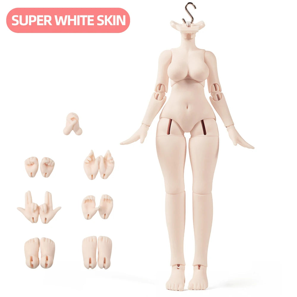1/12 Scale BJD Doll Girl Body 14.5cm Kawaii Doll Model Anime Action Figure White Normal Skin Movable Joints for OB11 P10 GSC