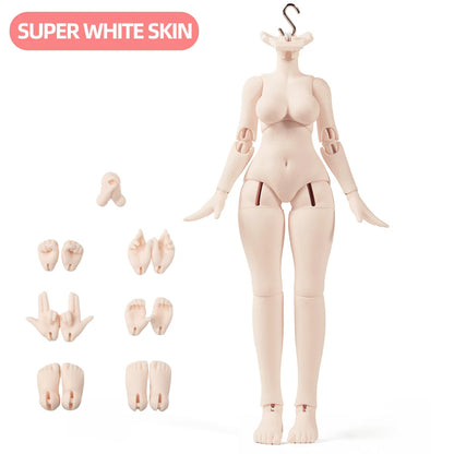 1/12 Scale BJD Doll Girl Body 14.5cm Kawaii Doll Model Anime Action Figure White Normal Skin Movable Joints for OB11 P10 GSC