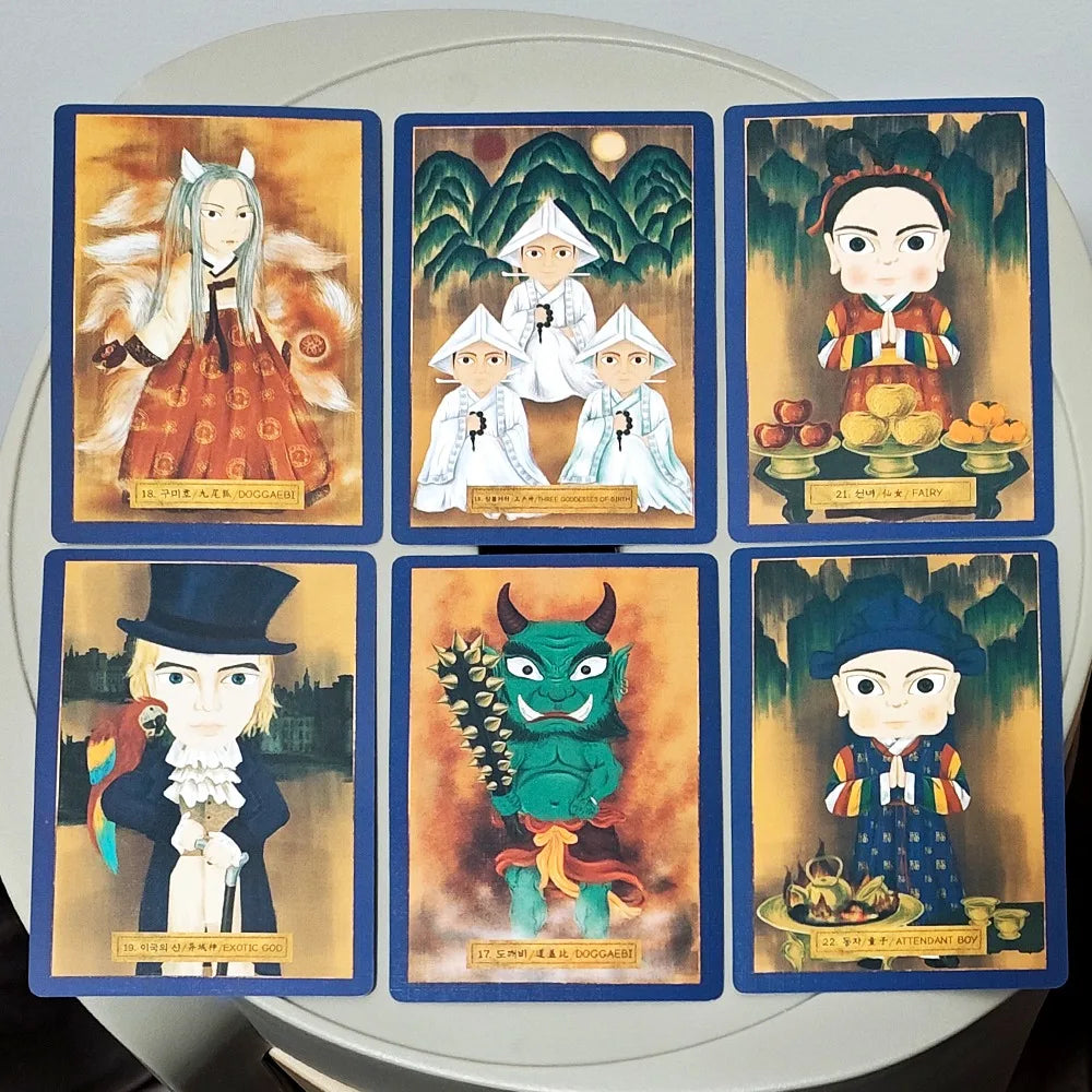 MANSHIN I: Traditional Korean Shamanism & Folklore Oracle Card Deck, 83 Pcs 10.5*7.5cmDouble-embossed Oracle Cards in Rigid Box