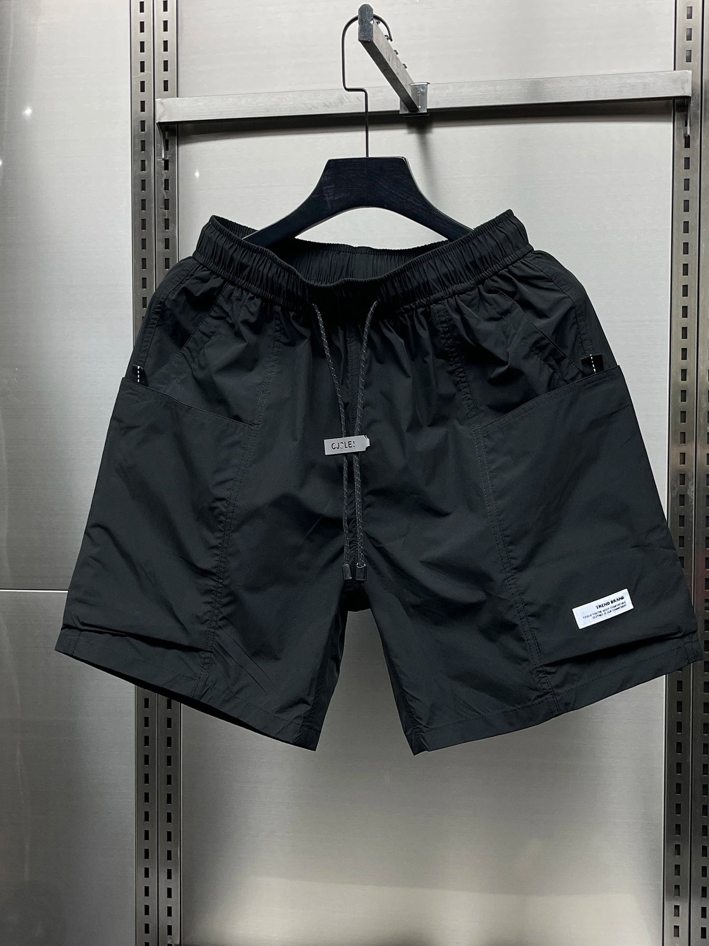 Men's Summer New Ice Silk Quick Dry Workwear Shorts Loose Five-Point Street Style Thin Beach Pants Straight Leg mid Waist