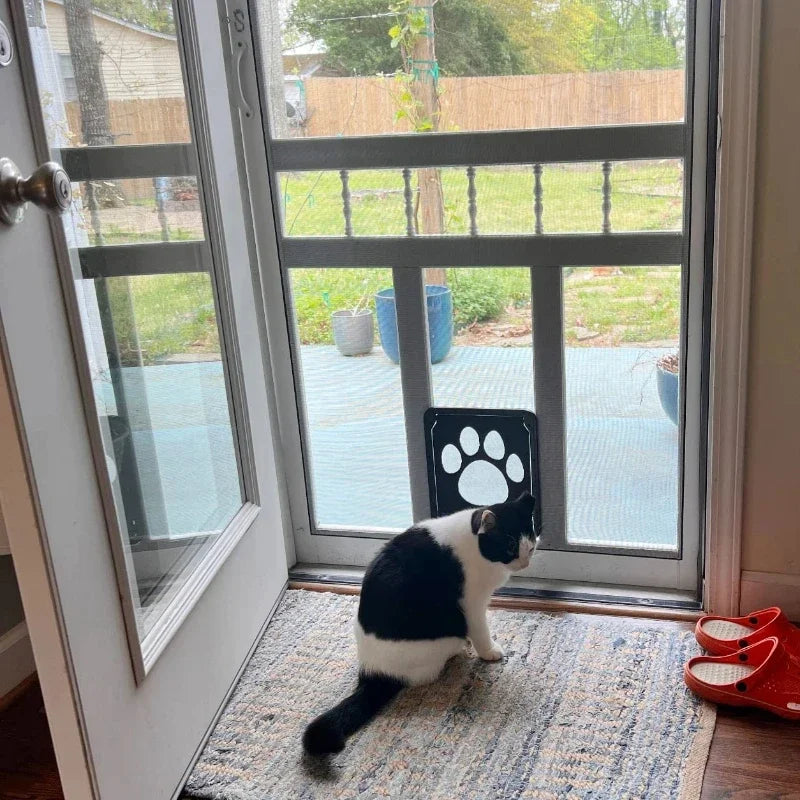 Pet Gate Cat Door Safe Lockable Magnetic Screen Outdoor Dogs Cats Window House Enter Freely Fashion Pretty Garden Easy Install