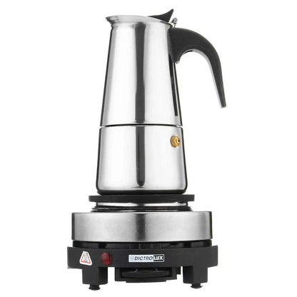 110V/220V Electric Coffee Maker Portable Stainless Steel Mocha Pot Electric Italian Coffee Maker Percolator Heated Coffee Stove