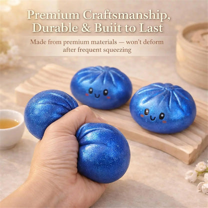 Glitter Dumpling Squishy Toy with Box Soft Sensory Squeeze Stress Relief Fidget Toy Cute Dumpling Slow Rising Gift for Kids Adul