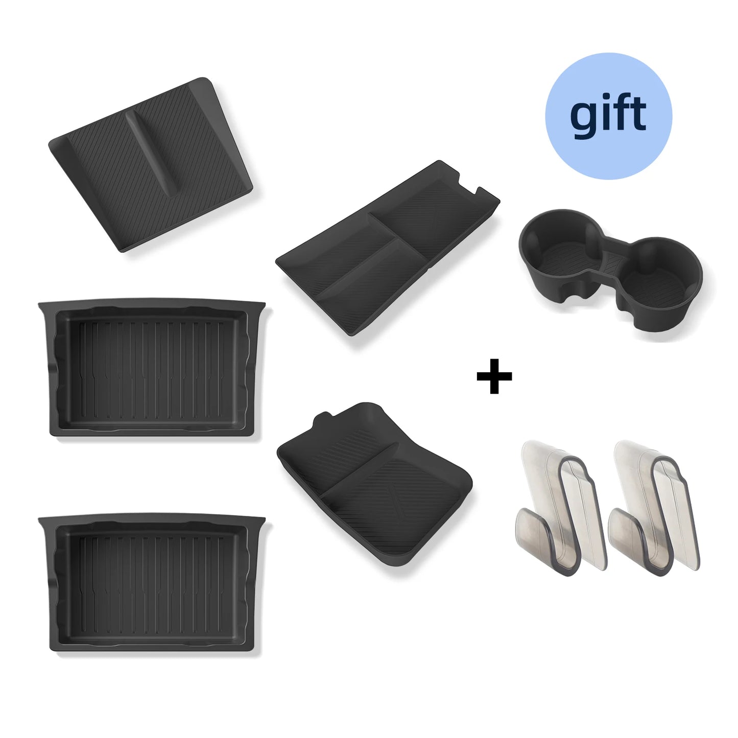 for Tesla Model X Car Under Seat Storage Box Center Console Wireless Charging Pad Armrest Storage Pad Organizer Tray Accessories