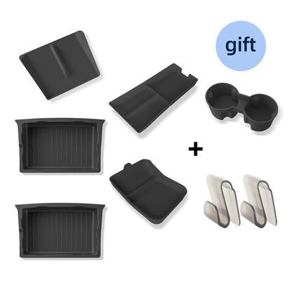 for Tesla Model X Car Under Seat Storage Box Center Console Wireless Charging Pad Armrest Storage Pad Organizer Tray Accessories