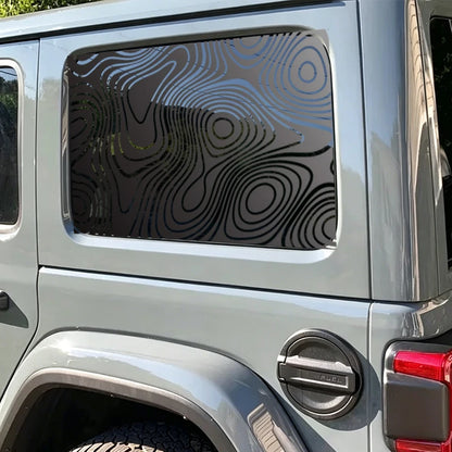 Topography Map A Pair Car Sticker for Triangular Window Decoration Universal All Vehicles Accessories PVC Waterproof Vinyl Decal
