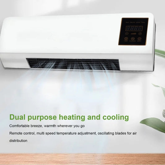 1800W Wall Air Conditioner Heating Cooling Multi Speed Remote Controlled Mounted Unit For Home Use
