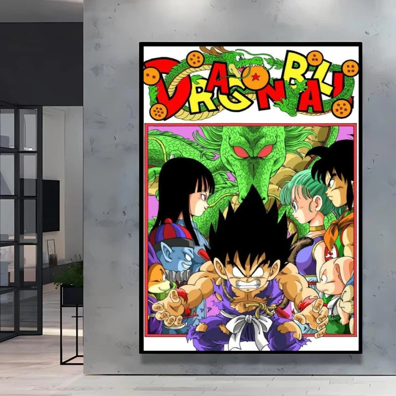 Dragon Ball Poster Super Saiyan Wall Art Goku Themed Painting Vivid Battle Design Durable Canvas Perfect for Anime Room Decor