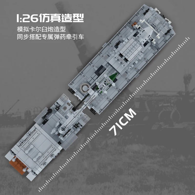 2875Pcs Creative Famous War Military Weapons Carl Mortar Building Blocks Model Tank Bricks Toys for Boys Birthday Gift Set