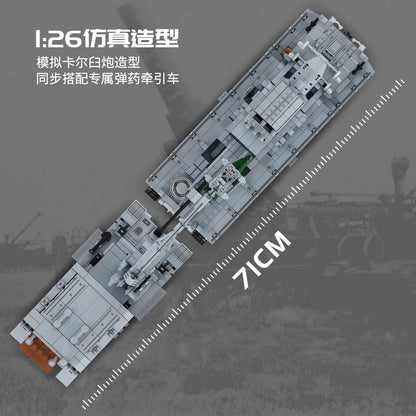 2875Pcs Creative Famous War Military Weapons Carl Mortar Building Blocks Model Tank Bricks Toys for Boys Birthday Gift Set