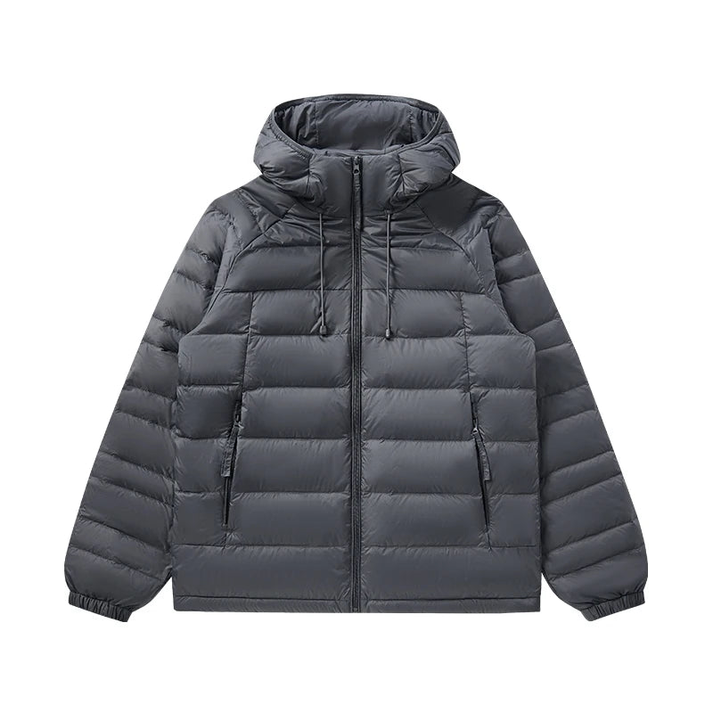 UETEEY Ultra Light Men's Down Jacket 90% White Duck Down Hooded Winter Coat Men 2025 New Autumn Warm Compression Packable