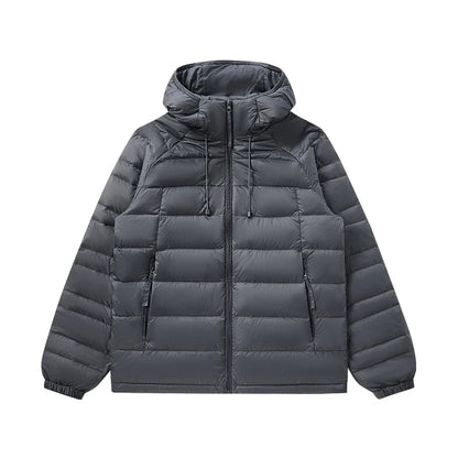 UETEEY Ultra Light Men's Down Jacket 90% White Duck Down Hooded Winter Coat Men 2025 New Autumn Warm Compression Packable