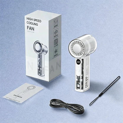 New Outdoor Fan Cooling Handheld Fan Semiconductor Refrigeration High-speed Handheld Electric Fan 3000mAh Portable Rechargeable