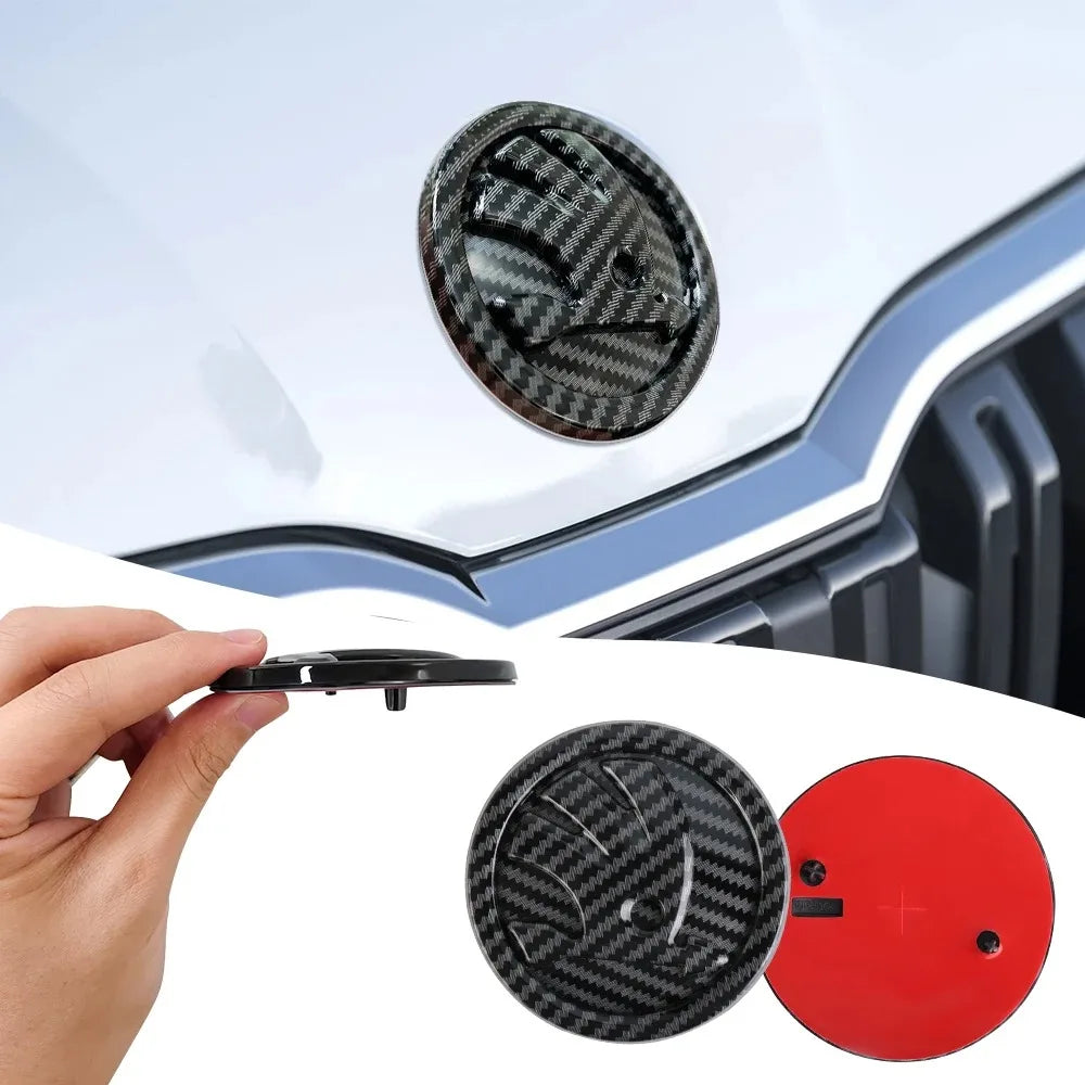 80/90/100MM Car Hood Bonnet Front Grille Rear Trunk Badges Sticker For Skoda S Skoda Fabia Kamiq Karoq Octavia A5 A7 Rapid Scala