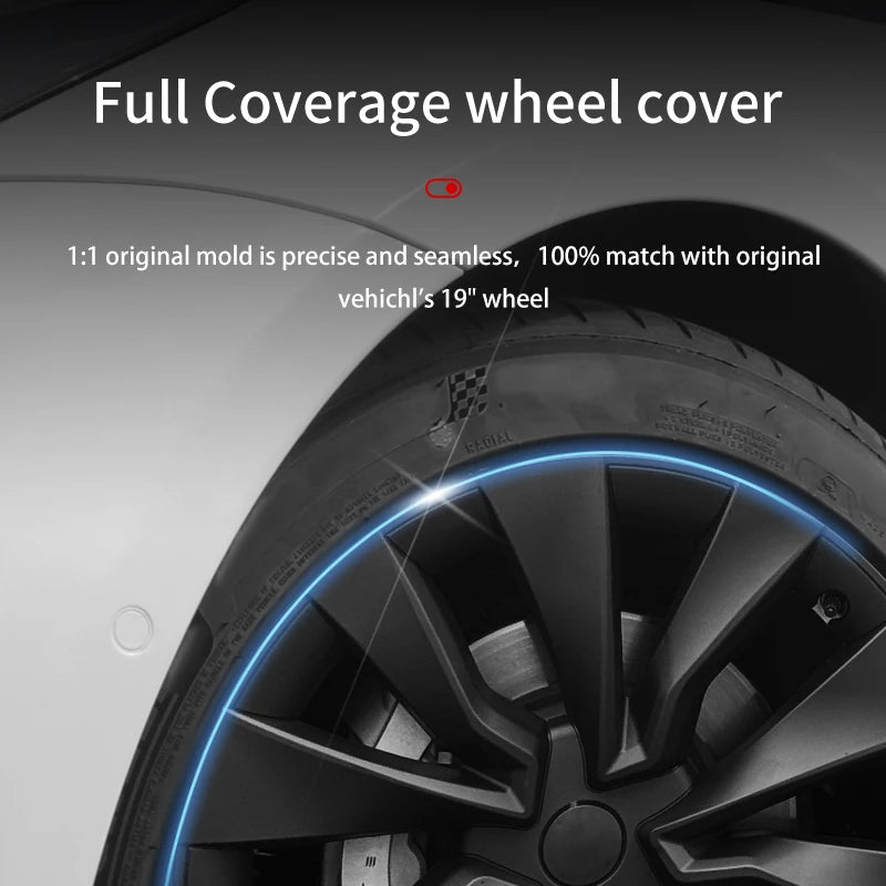 TSLLUG 4PCS 19-Inch Hub Cap for Tesla Model 3 Highland 2024-2026 32nd Style Automobile Hubcap Full Rim Cover Accessories