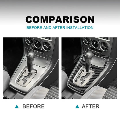Real Soft Carbon Fiber Sticker For Subaru Impreza 2005 2006 2007 Gear Shift Panel Outlet Vent CD Frame Interior Accessories
