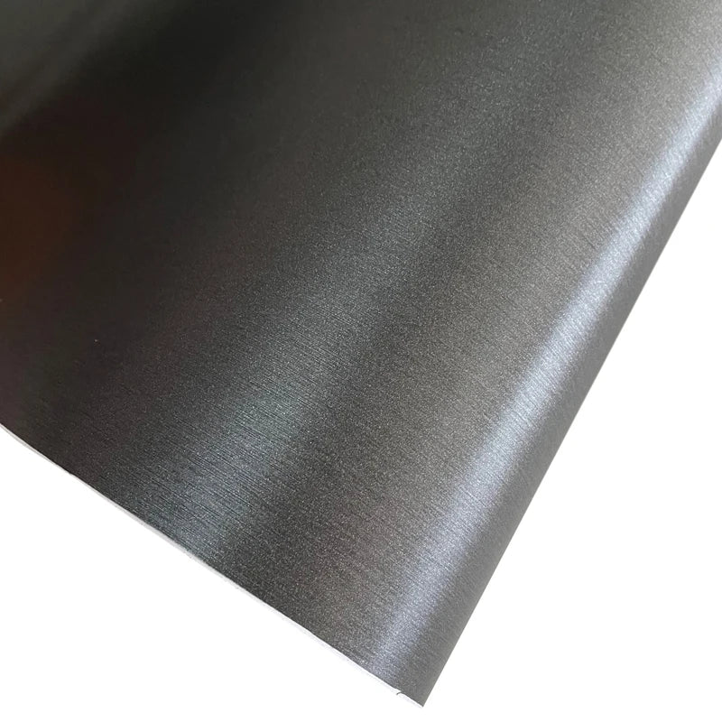 Premium Dark Gunmetal Grey Brushed Steel Vinyl Wrap Roll Film with Air Release Self Adhesive Decal Automotive Car Wrapping Foil
