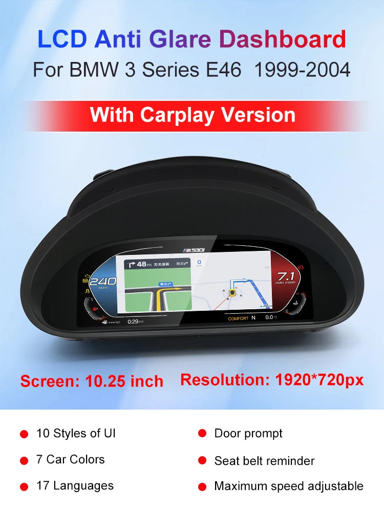 STWEI 2026 New Product Facroy Price Digital LCD Car Dashboard For BMW 3Series M3 E46 Instrument Cluster Panel Cockpit