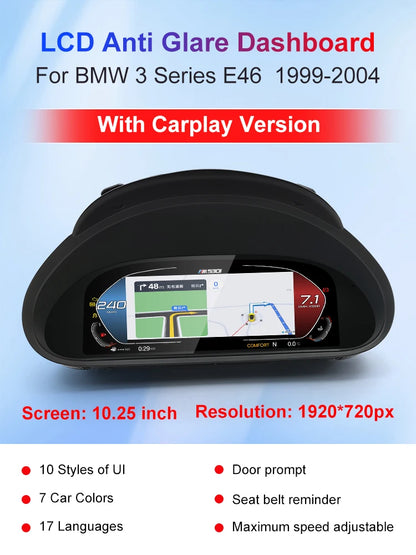 STWEI 2026 New Product Facroy Price Digital LCD Car Dashboard For BMW 3Series M3 E46 Instrument Cluster Panel Cockpit