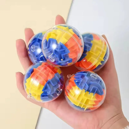 Kids Puzzle Educational Toys Transparent 3D Walking Bead Three-dimensional Maze Pinball Pressure Relief Mini Round Maze Toy