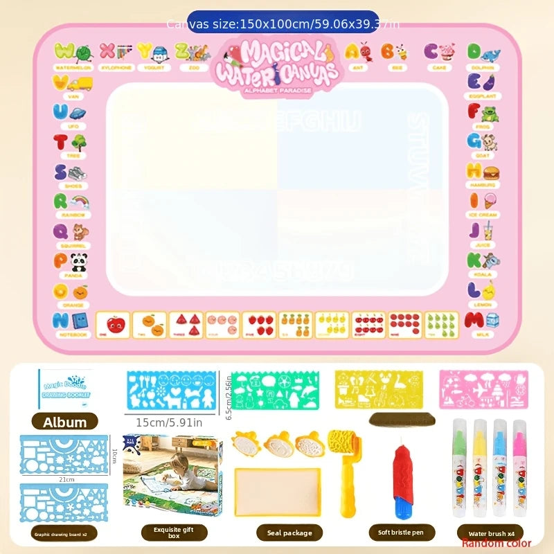 Magic Water Canvas with Pens Reusable Magic Water Drawing Mat for Children Educational Toys for Kids Christmas Gift