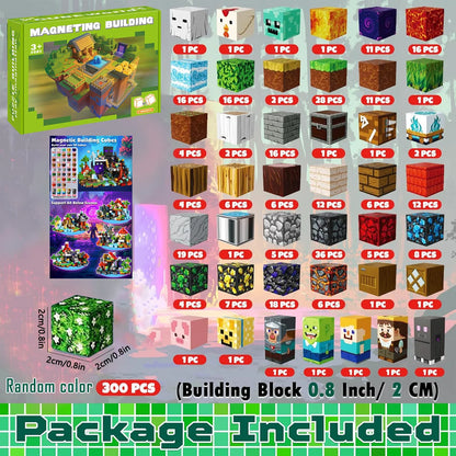Magnetic Building Block Bricks Toy Mine Stacking World Creativity DIY Model Set Educational STEM Kids Holiday for Boy Girls Gift