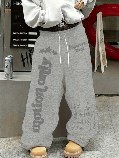 Men's Casual Printed Fleece Trousers, Loose Pants, Wide-leg Casual Pants, Casual Outfits and Theme Parties