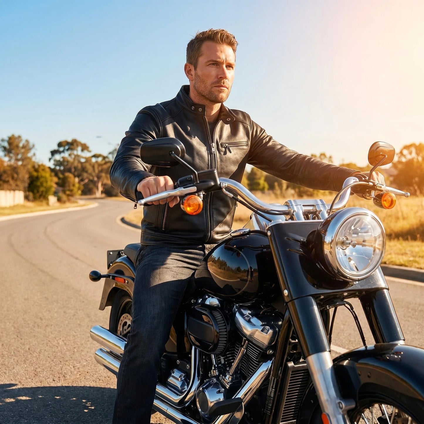 Genuine Cow Leather Men Jacket Short Stand Collar Biker Motorcycle Coat Fashion Slim Real Leather Casual Outerwear