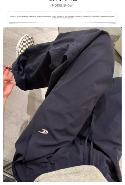 American Lazy Casual Parachute Embroidery Sweatpants Women's Spring Summer 2025 New Slimming Drape Loose Work Trousers
